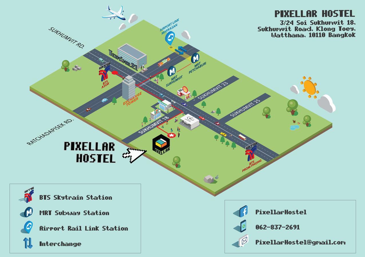 Pixellar Hostel Bangkok Exteriör bild